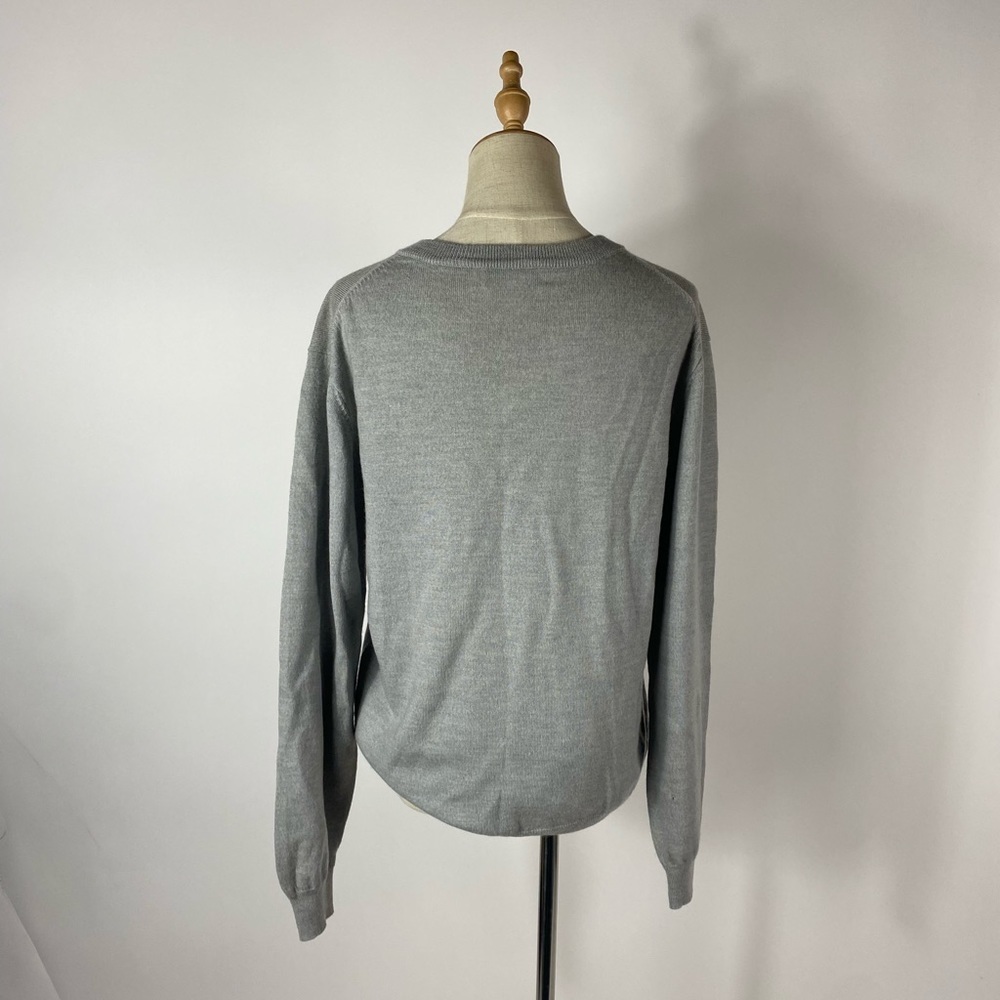 PRONTO UOMO Extra Fine Merino V Neck Sweater Large - Picture 5 of 8